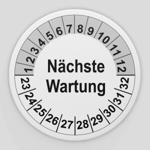 Pr&uuml;fplaketten wei&szlig; (N&auml;chste Wartung)