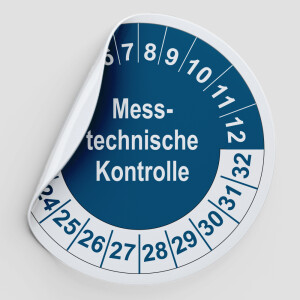 Pr&uuml;fplaketten blau (Messtechnische Kontrolle)