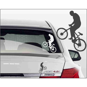 Fahrradfahrer als Aufkleber f&uuml;rs Auto