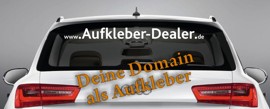 Domainaufkleber für die Heckscheibe