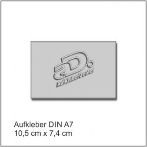 Aufkleber silber DIN A 7 (10,5 cm x 7,4 cm)
