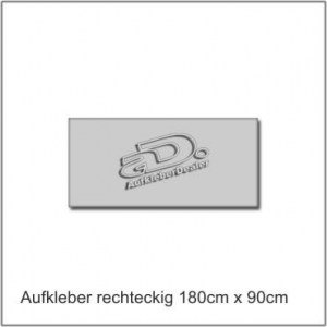 Aufkleber RECHTECK Panorama mit Ihrem Bild Logo GLANZ TRANSPARENT Permanent 