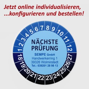 Individuelle Prüfplaketten