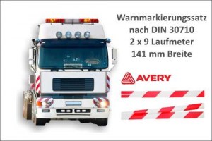 KFZ Warnmarkierungsstreifen, Sicherheitskennzeichnung DIN 30710