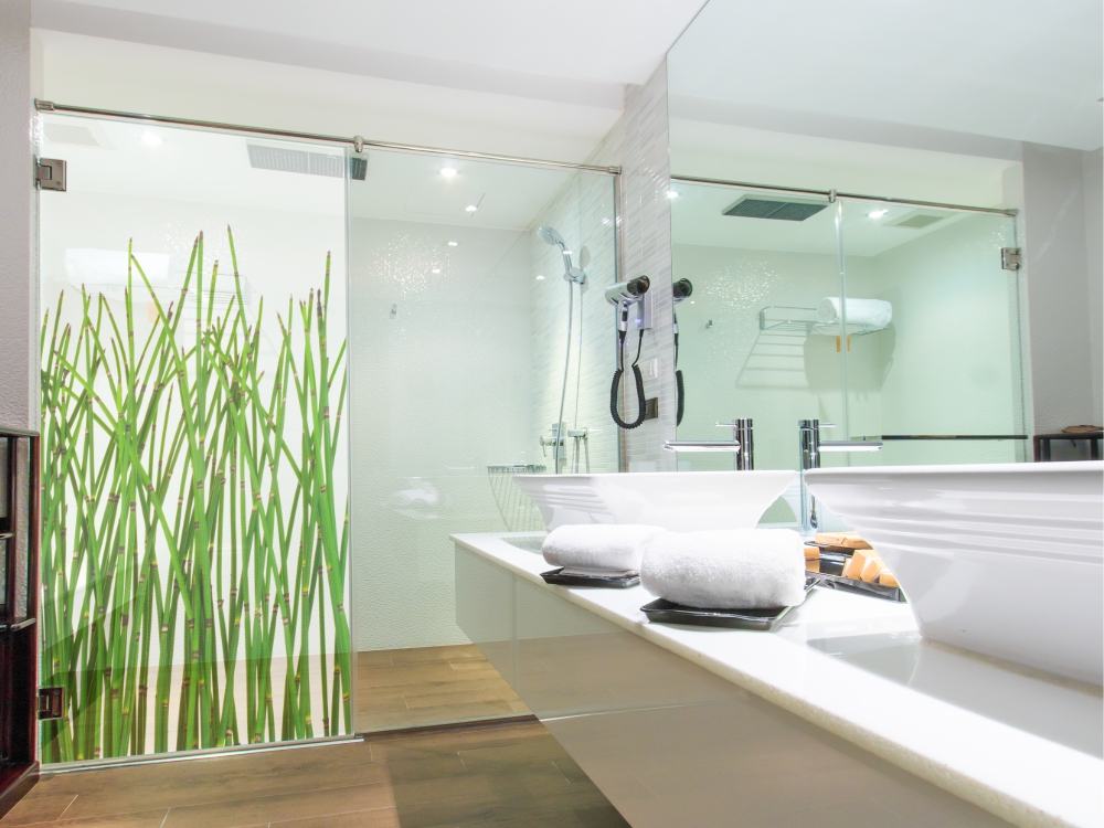 Folie Sichtschutz Aufkleber Glasdekorfolie Bad Dusche Duschwand Badezimmer Glasdekor Höhe ca 50 cm GD30 