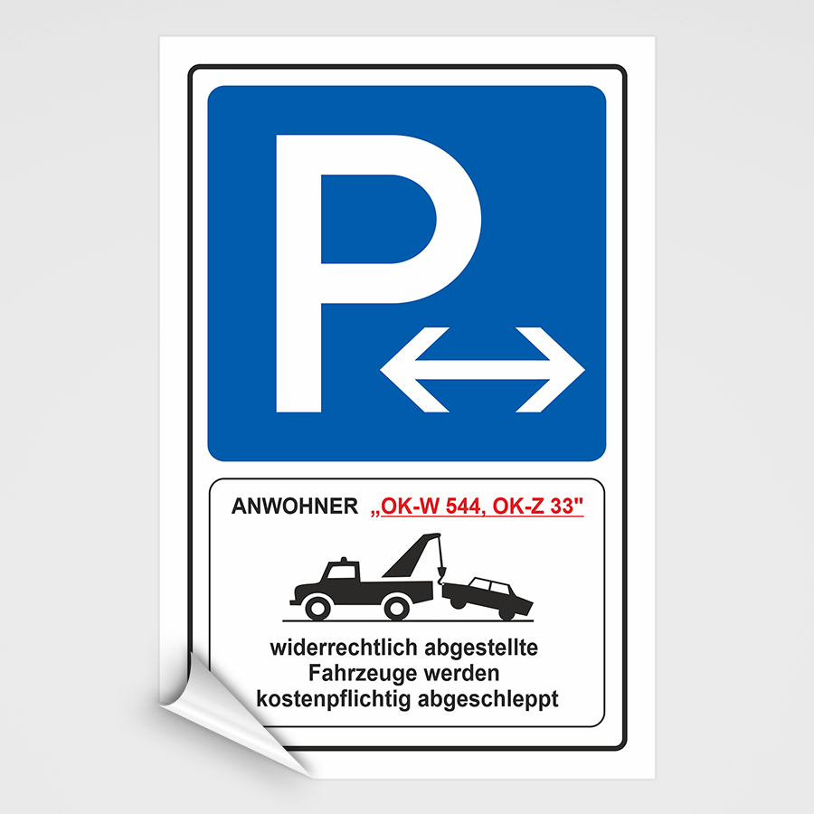 Parkschild Parkplatzschild nur for Anwohner Art+ 
