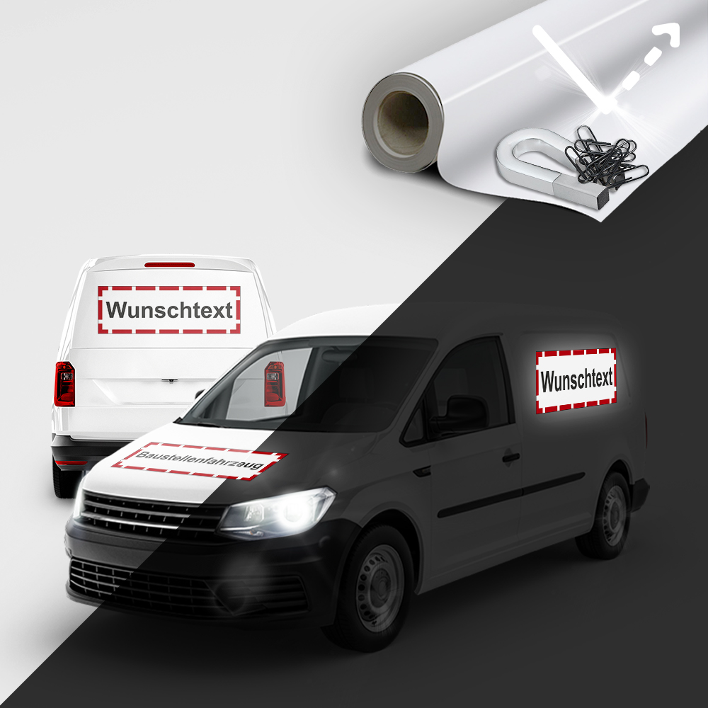 Artikelnummer: AI-6105 Name: Magnetschild Reflexfolie reflektierend Wunschtext SKU: AI-6105 Name: Magnetschild Reflexfolie reflektierend Wunschtext