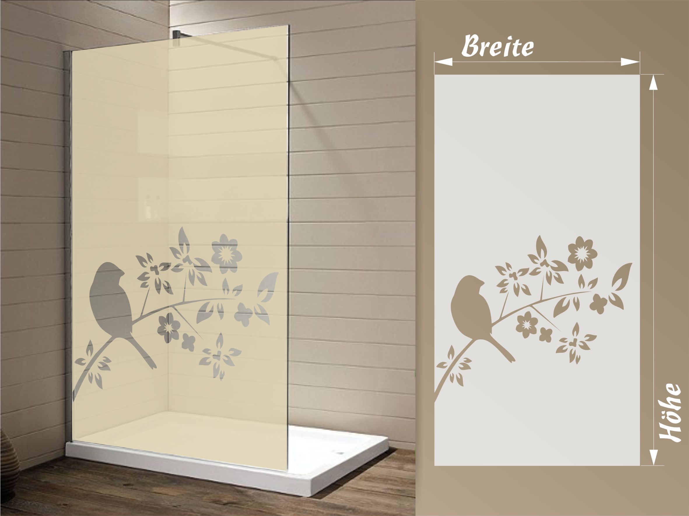 Sichtschutzfolie Fensterfolie Vogel auf Ast