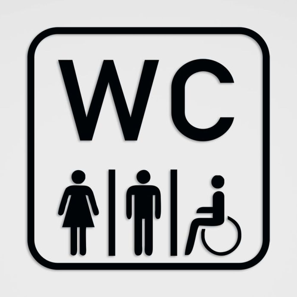 WC 3 Motive Damen WC Toiletten Schild Schilder Aufkleber Herren 