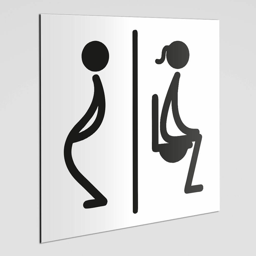 Wc Hinweisschild Aufkleber Weiss Bub Madl