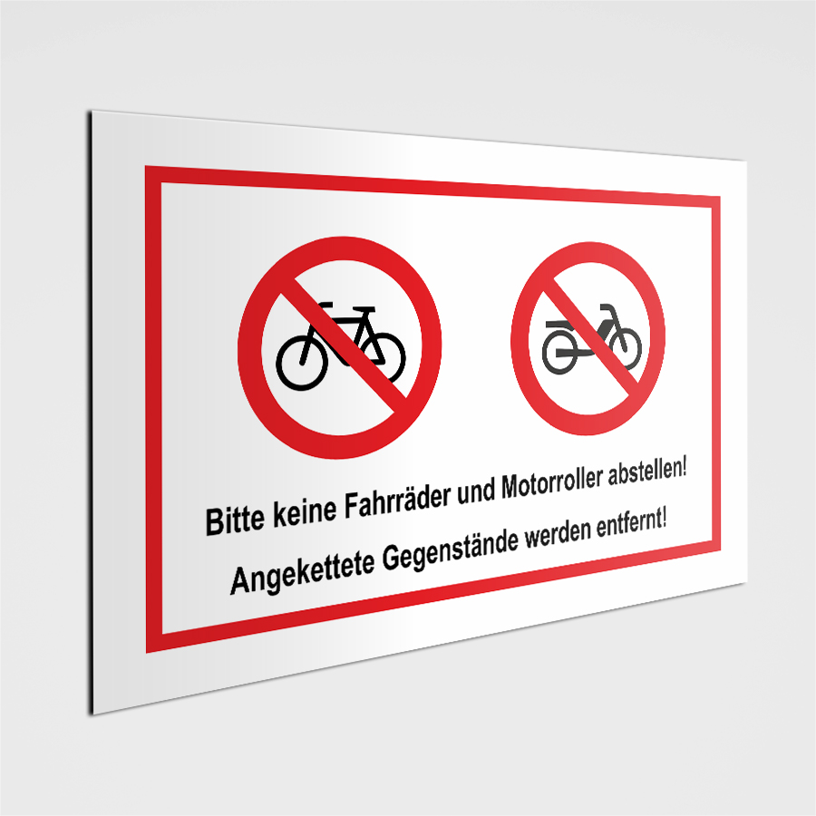 Fahrrad abstellen verboten Rad Aufkleber 11cm 5 Stück 3M 
