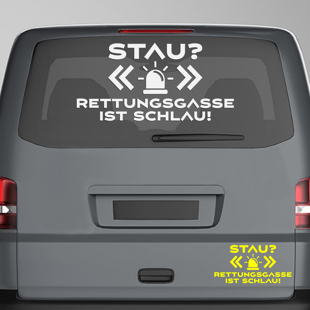 Carsticker Heckscheibenaufkleber Stau Rettungsgasse