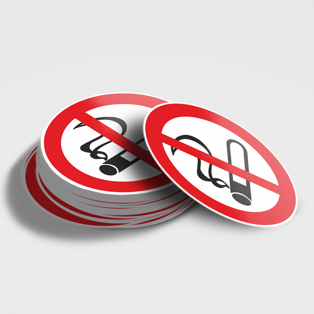 Aufkleber o Kunststoff Schilder Rauchen verboten Rauchverbot 10cmDM oder 20cmDM 
