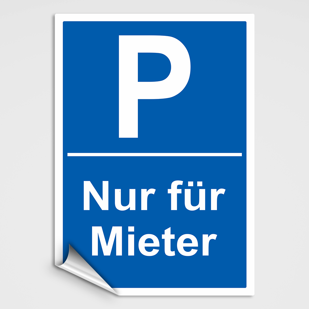 Parkplatz Schild  "Nur für Mieter" Parkschild 
