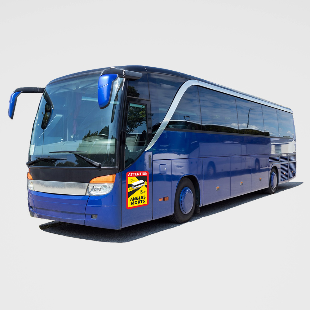 Aufkleber Magnetfolie Toter Winkel Angles Morts Frankreich Bus Wohnmobil LKW