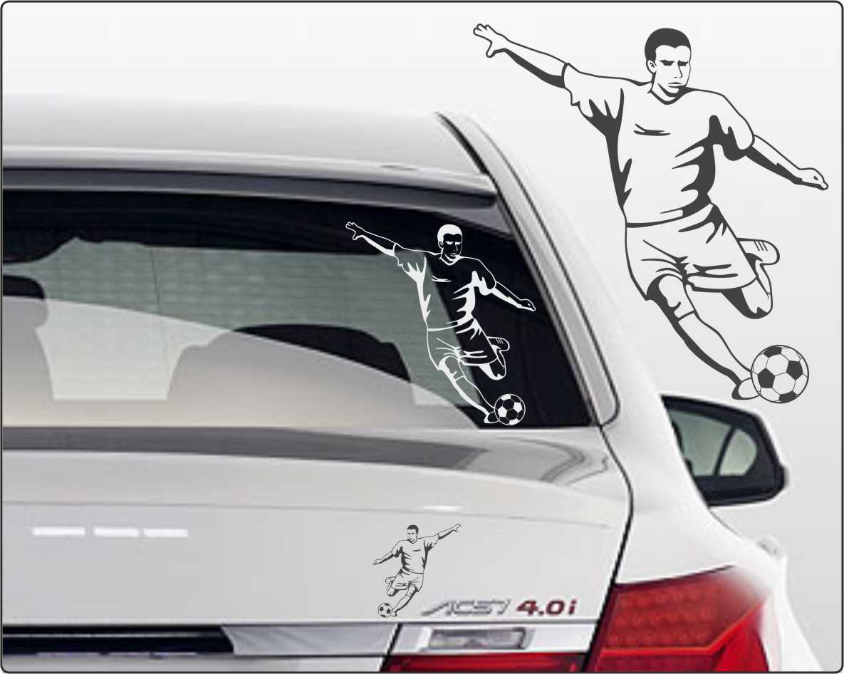 Samunshi Fußball Autoaufkleber 10x10cm Schwarz - Für Echte Fußballfans