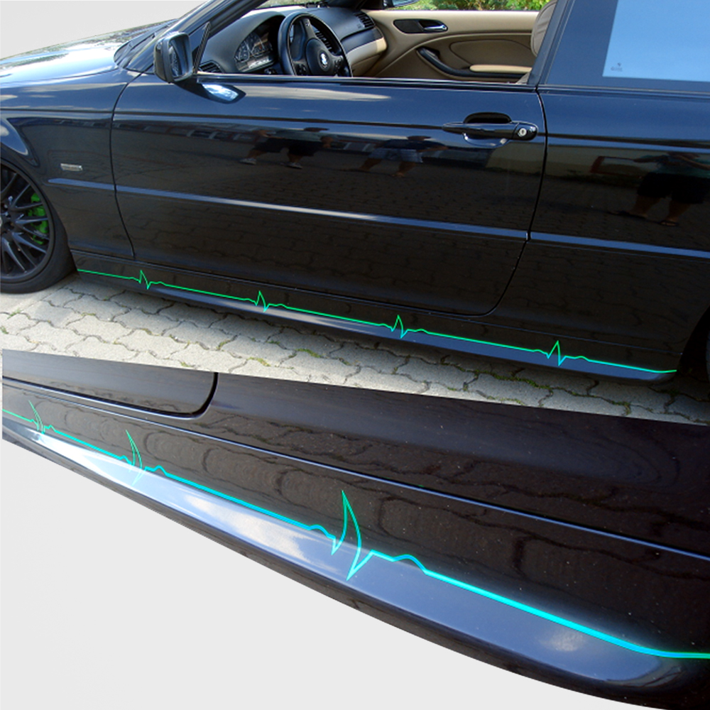 Köln EKG Herzschlag Autotattoo Aufkleber - Chrom hochglänzend Art.ekg037