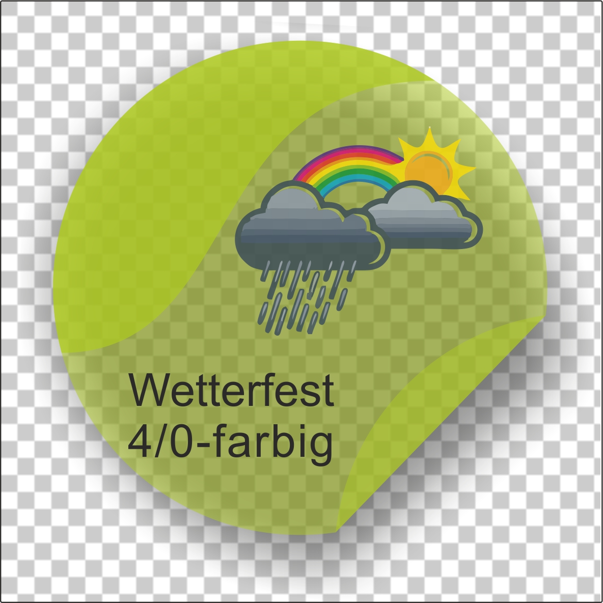 3 Stk Aufkleber Transparent 100 Cm Rund