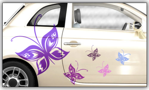 Autotattoo Autoaufkleber Auto Sticker Schmetterlinge Blumen Verzierung 20 Teile 