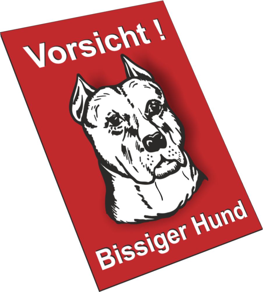 Bullterrier Schild Vorsicht Bissiger Hund!