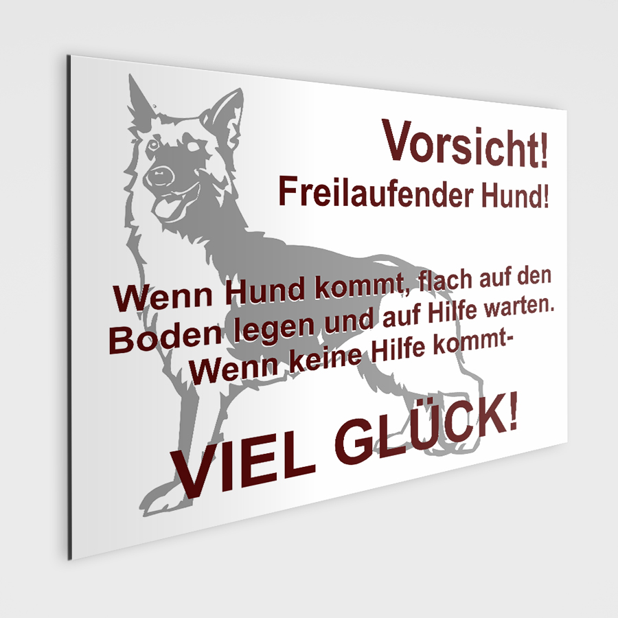 Warnschild Weisser Schäferhund Aluschild-Türschild Funschild