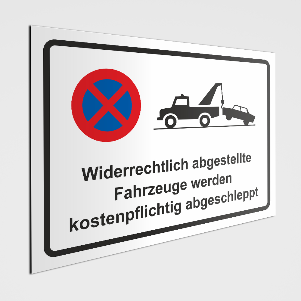 Halteverbotsschild Falschparker werden kostenpflichtig abgeschleppt! -  Aufkleber-Shop