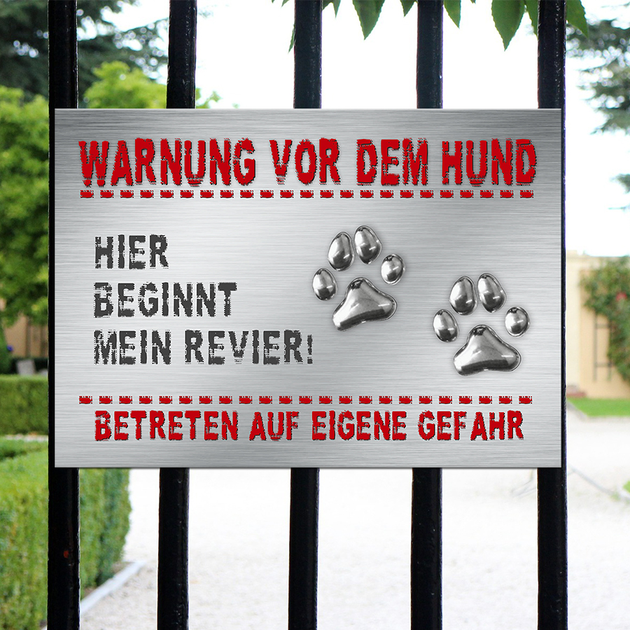 Warnzeichen Warnung vor Wachhund Sicherheitsschild 100mm aus selbstklebendem PVC 