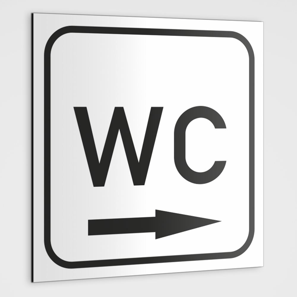 WC Hinweisschild,WC Schild mit Richtungspfeil rechts,