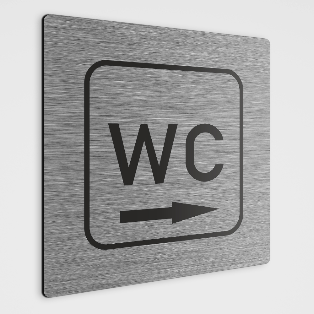 WC Hinweisschild,WC Schild mit Richtungspfeil rechts,