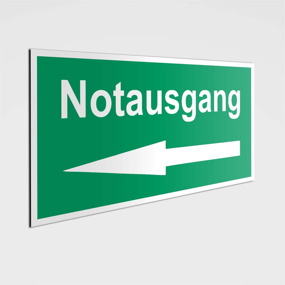 Notausgang links Schild - Fluchtwege