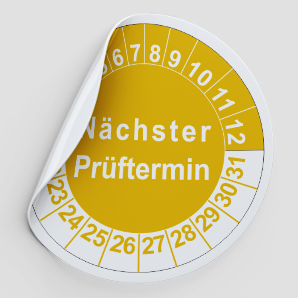 JJ 224 Prüfplaketten gelb Folie 10mm Jahresprüfplakette 2021 Monat Jahr JJ 224 Prüfplaketten gelb Folie 10mm Jahresprüfplakette 2021 Monat Jahr