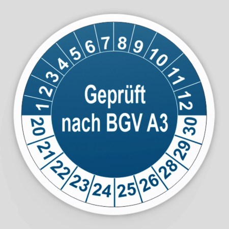 Prüfplaketten Prüfetiketten - Prüfplaketten DGUV Vorschrift 3-4 - Prüfplaketten geprüft nach BGV A3 blau