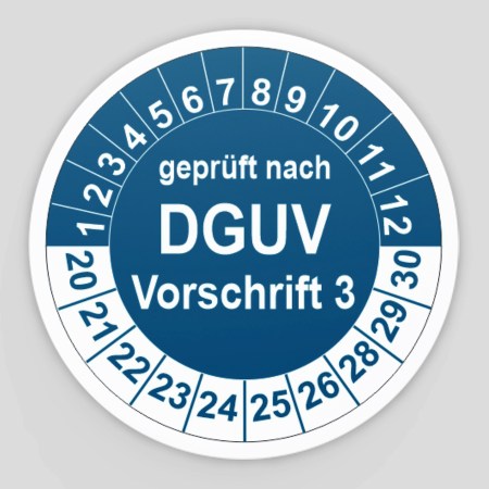 Prüfplaketten Prüfetiketten - Prüfplaketten DGUV Vorschrift 3-4 - Prüfplaketten geprüft nach DGUV blau