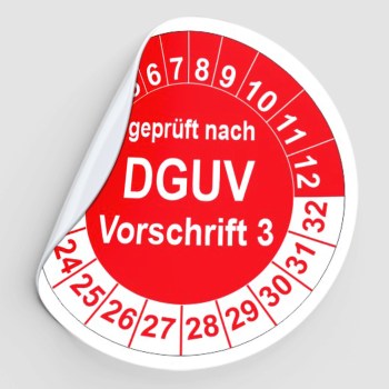 Prüfplaketten geprüft nach DGUV rot