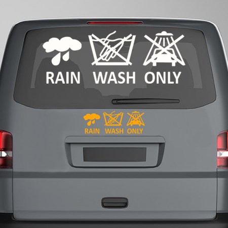 cooler Autoaufkleber rain wash only für Heckscheibe