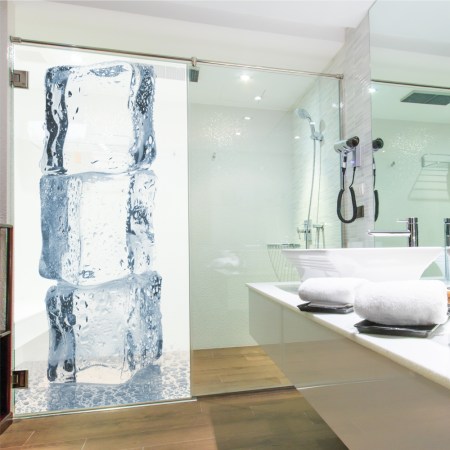 Duschkabinen Aufkleber / Duschkabinen Dekore - Sichtschutz für Ihre Dusche, ice