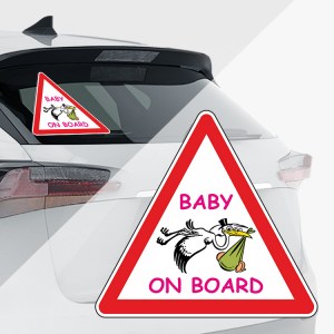 Baby On Board Aufkleber - Baby an Bord Aufkleber -Storch