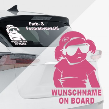 cool Baby on Board Aufkleber - Girl Hangover Mädchen individuelle Farb und Größenauswahl