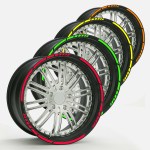 Aufkleber und Dekore - selbstklebende Zierstreifen - Zierstreifen Felgenstreifen - Felgenaufkleber, Wheel Stripes NEON Farben