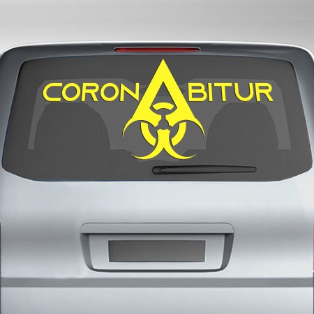 Abituraufkleber - Coole Heckscheibenaufkleber - Abi Aufkleber Shop - Corona Aufkleber Abitur 2020