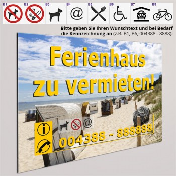 Ferienhaus zu vermieten Schild