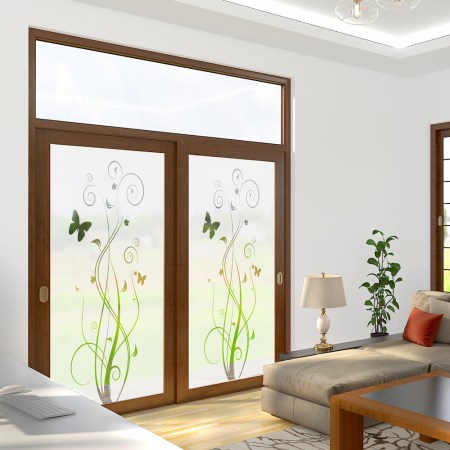 Aufkleber und Dekore - Schöner Wohnen - Fensterfolien Sichtschutzfolien - Fensterfolien Motive Sichtschutz - Dekorationsfolie für Fenster - Fensterfolie Blume