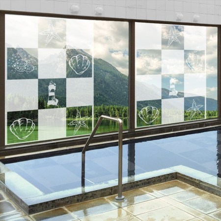 Folien und Werbetechnik - Schöner Wohnen - Fensterfolien Sichtschutzfolien - Fensterfolien Motive Sichtschutz - Dekorationsfolie für Fenster - Badezimmerfenster Duschtrennwand