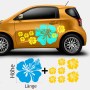 Aufkleber und Dekore - Autoaufkleber - Autoaufkleber Blumen - Autoaufkleber Hibiskus Blüte (als Paar geliefert)