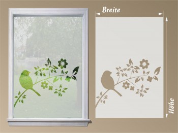 Sichtschutzfolie Fensterfolie Vogel auf Ast