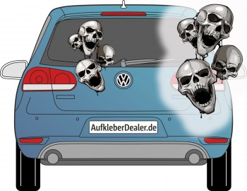 Heckscheibenaufkleber skulls Totenköpfe