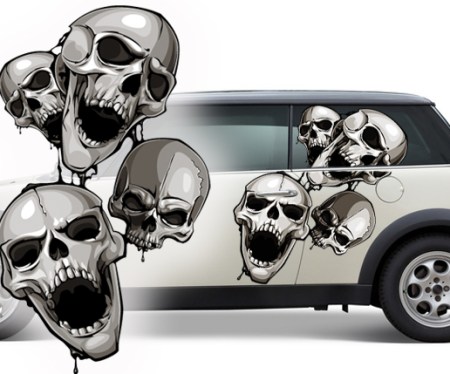 totenkopf skull toten schaedel fun autoaufkleber tuning auto aufkleber