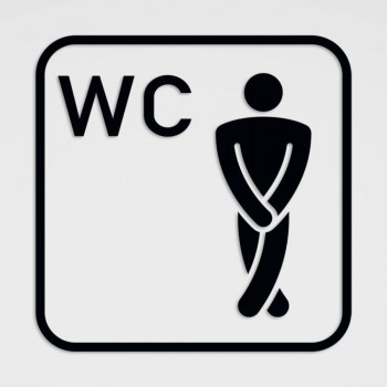 WC Hinweisaufkleber, Herren WC-Aufkleber im Folienschnitt