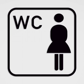WC Hinweisaufkleber, Damen WC Aufkleber Pikt.1 im Plott