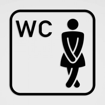 WC Hinweisaufkleber, Damen WC Aufkleber Pikt.2 im Plott